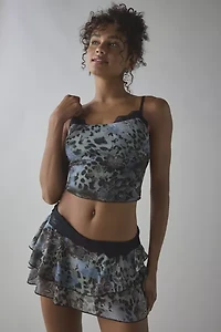 UO Ashley Lace Trim Mesh Cropped Cami