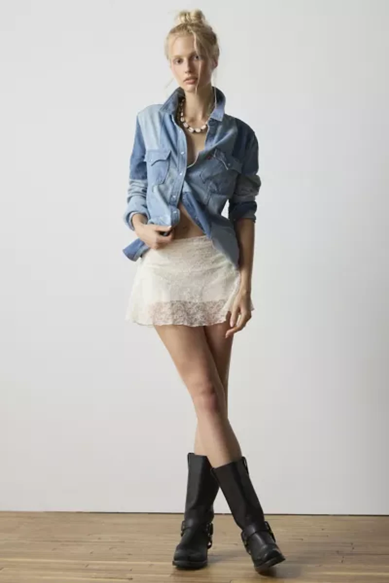 Levi's® Iconic Western Yoke Patchwork Denim Snap-Front Shirt