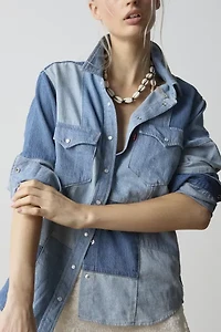 Levi's® Iconic Western Yoke Patchwork Denim Snap-Front Shirt