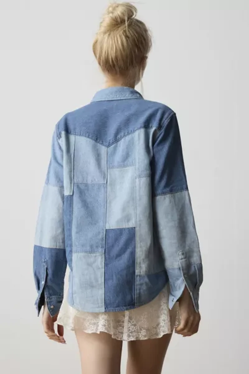 Levi's® Iconic Western Yoke Patchwork Denim Snap-Front Shirt