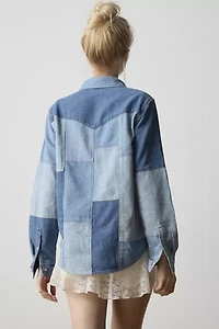 Levi's® Iconic Western Yoke Patchwork Denim Snap-Front Shirt