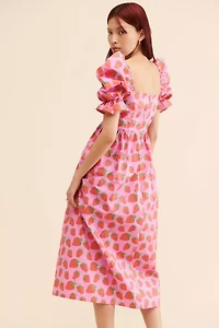 by Megan Crosby Sophie Strawberry Midi Dress