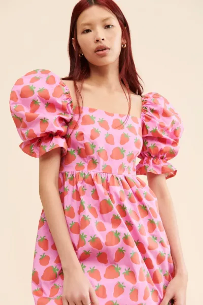 by Megan Crosby Sophie Strawberry Midi Dress