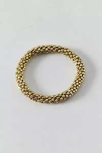 Textured Metal Beaded Stretch Bracelet