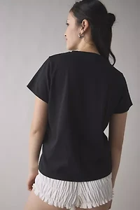 Treasure Me Swan Embroidered Applique Graphic Slim Tee