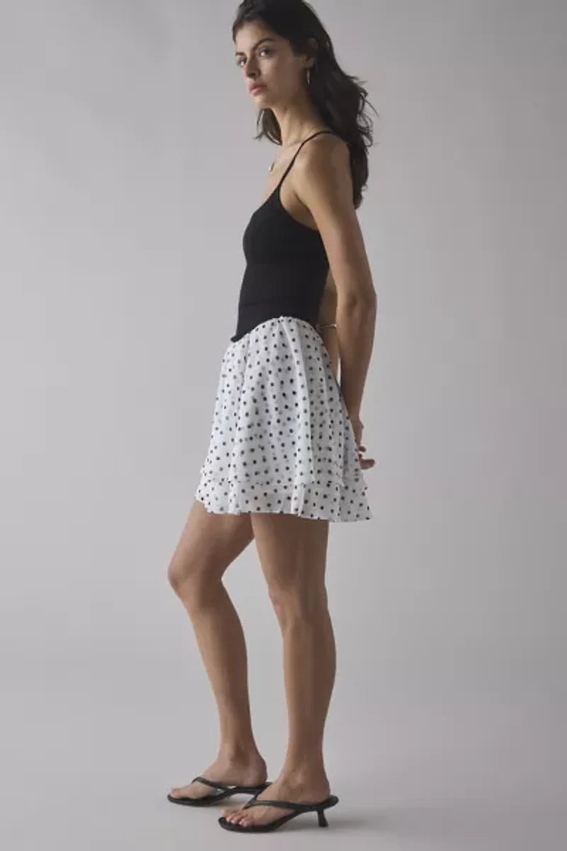UO Sonnie Day Basque Waist Cami Mini Dress
