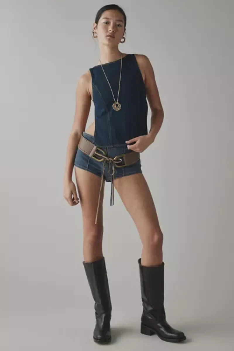 Lioness Rider Backless Denim Vest Top