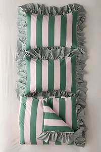 Striped Ruffle Duvet Cover Set