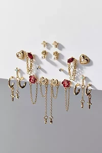 Belladona Chain Post & Hoop Earring Set