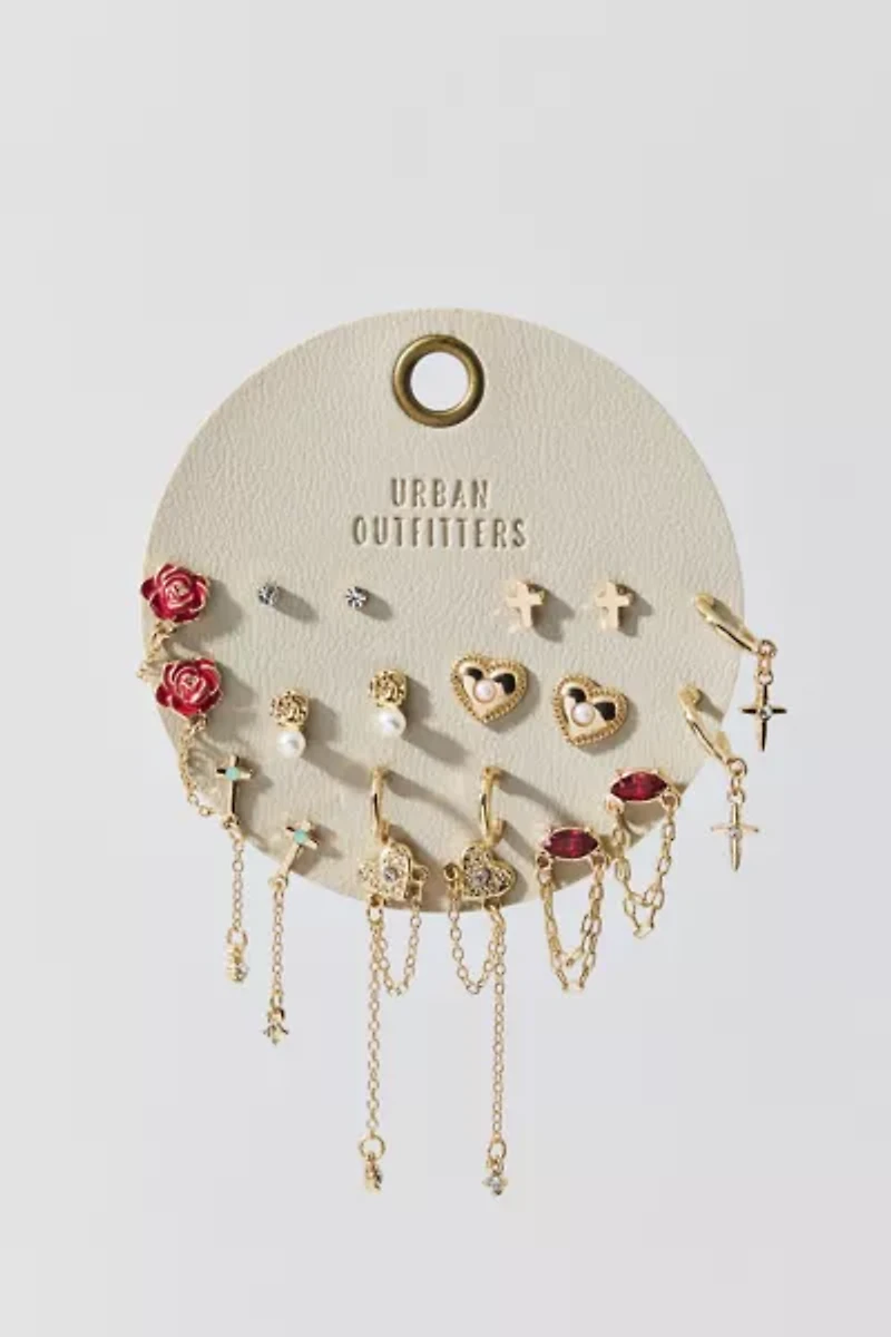Belladona Chain Post & Hoop Earring Set