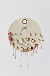 Belladona Chain Post & Hoop Earring Set