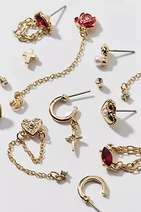 Belladona Chain Post & Hoop Earring Set