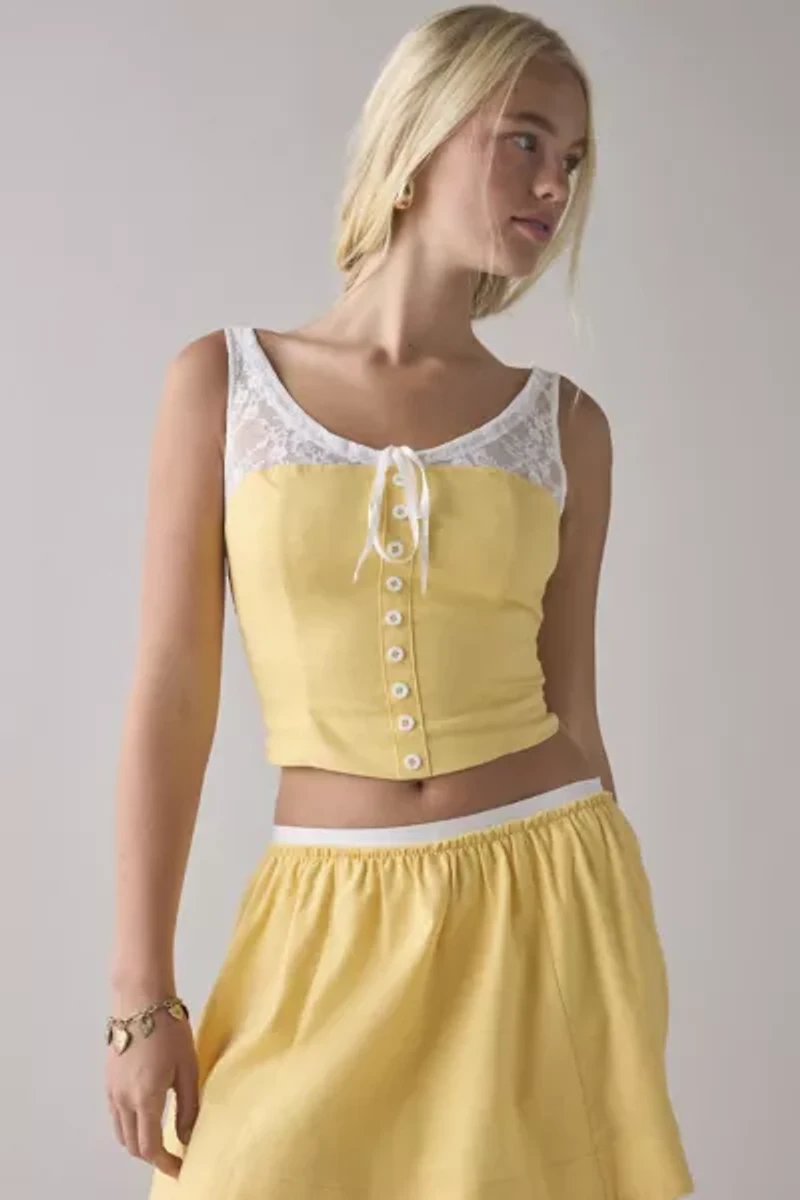Kimchi Blue Veronica Corset Top + Mini Skirt Set
