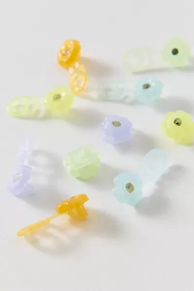 Vintage By UO Mini Colorful Flower Hair Clips