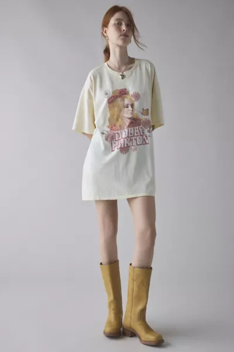 Dolly Parton Retro Graphic Cotton T-Shirt Dress