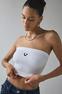 True Religion Horseshoe Seamless Ribbed Knit Bandeau Top