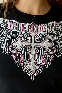 True Religion Crystal Wing Graphic Short Sleeve Baby Tee