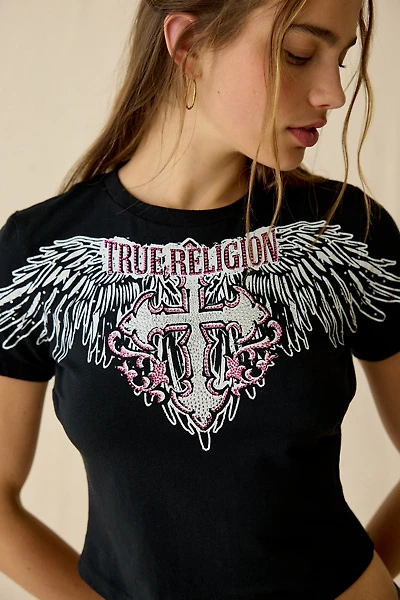 True Religion Crystal Wing Graphic Short Sleeve Baby Tee