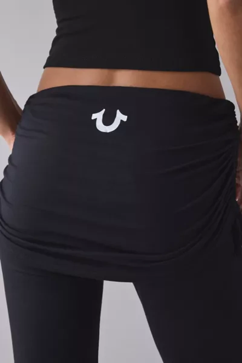 True Religion Asymmetric Ruched Side-Tie Foldover Flare Pant