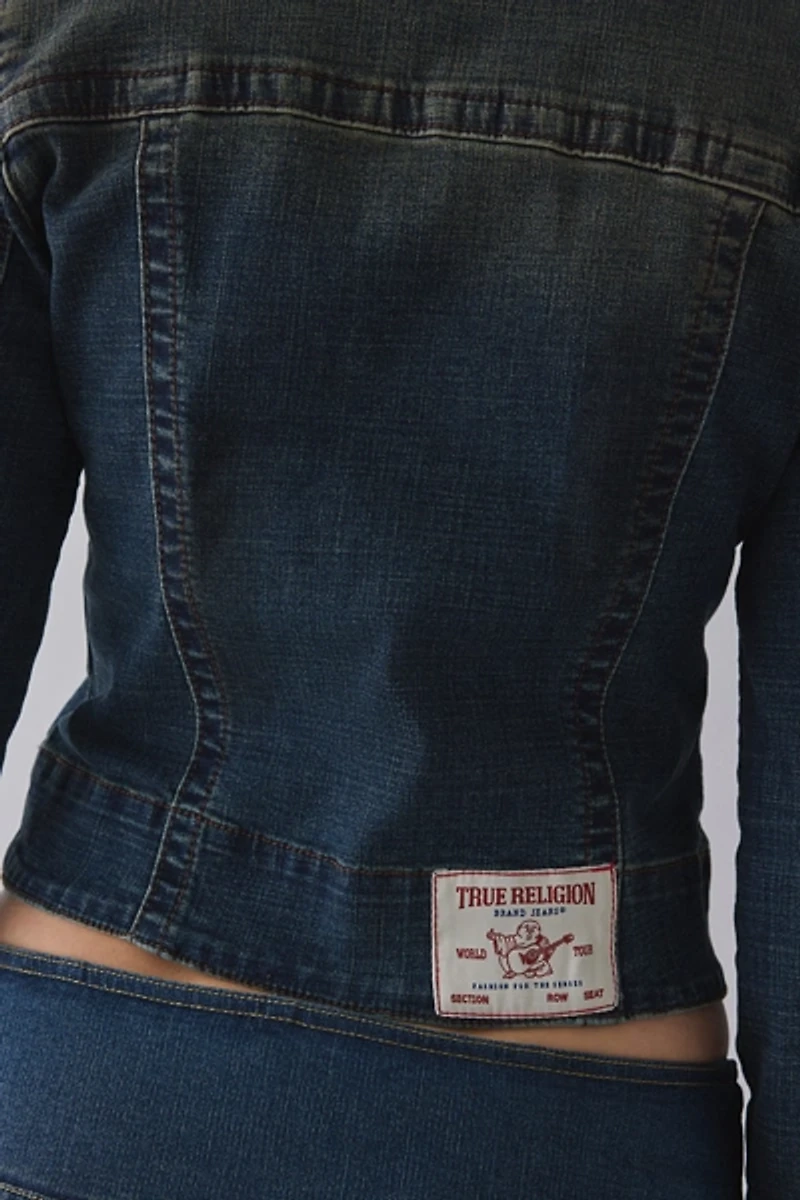 True Religion Slim Zip-Up Denim Jacket