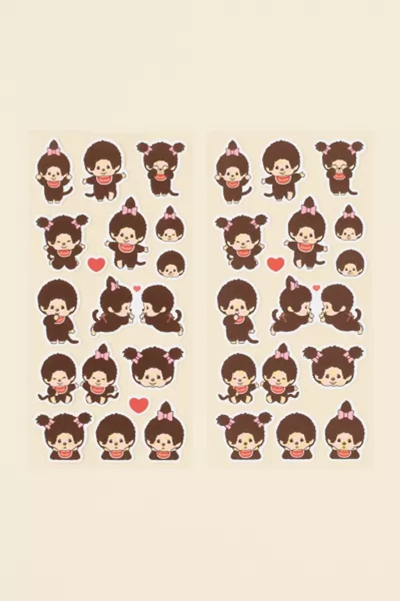 Monchhichi Furry Flocked Sticker Sheet