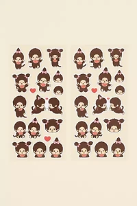 Monchhichi Furry Flocked Sticker Sheet