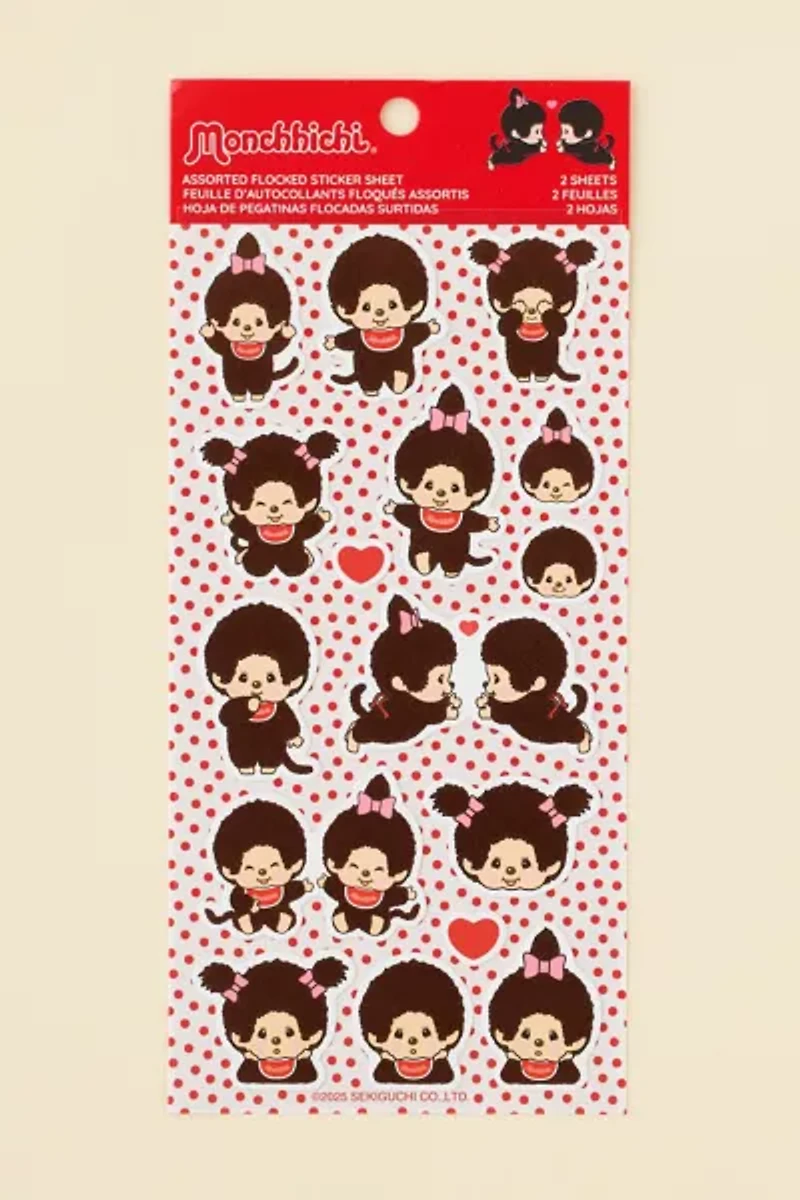 Monchhichi Furry Flocked Sticker Sheet