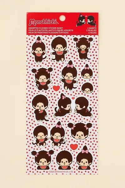 Monchhichi Furry Flocked Sticker Sheet