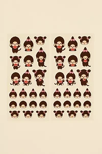 Monchhichi Foil Sticker Sheet