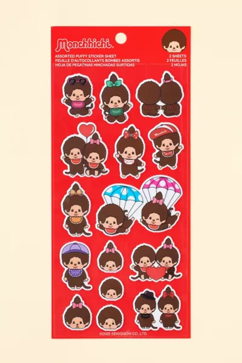 Monchhichi Puffy Sticker Sheet