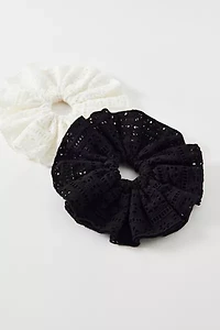Layered Eyelet Oversized Scrunchie