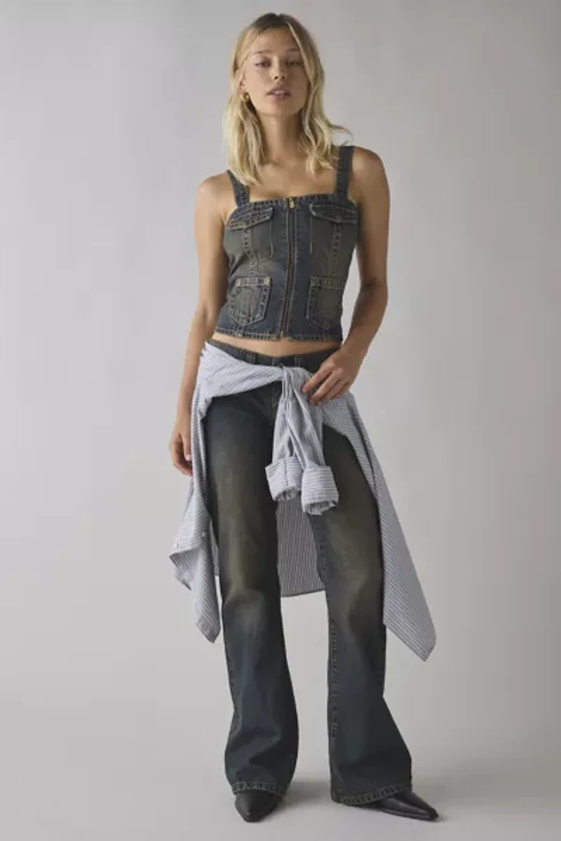 Abrand Hillary Utility Denim Corset Top