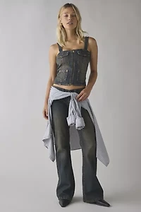 Abrand Hillary Utility Denim Corset Top