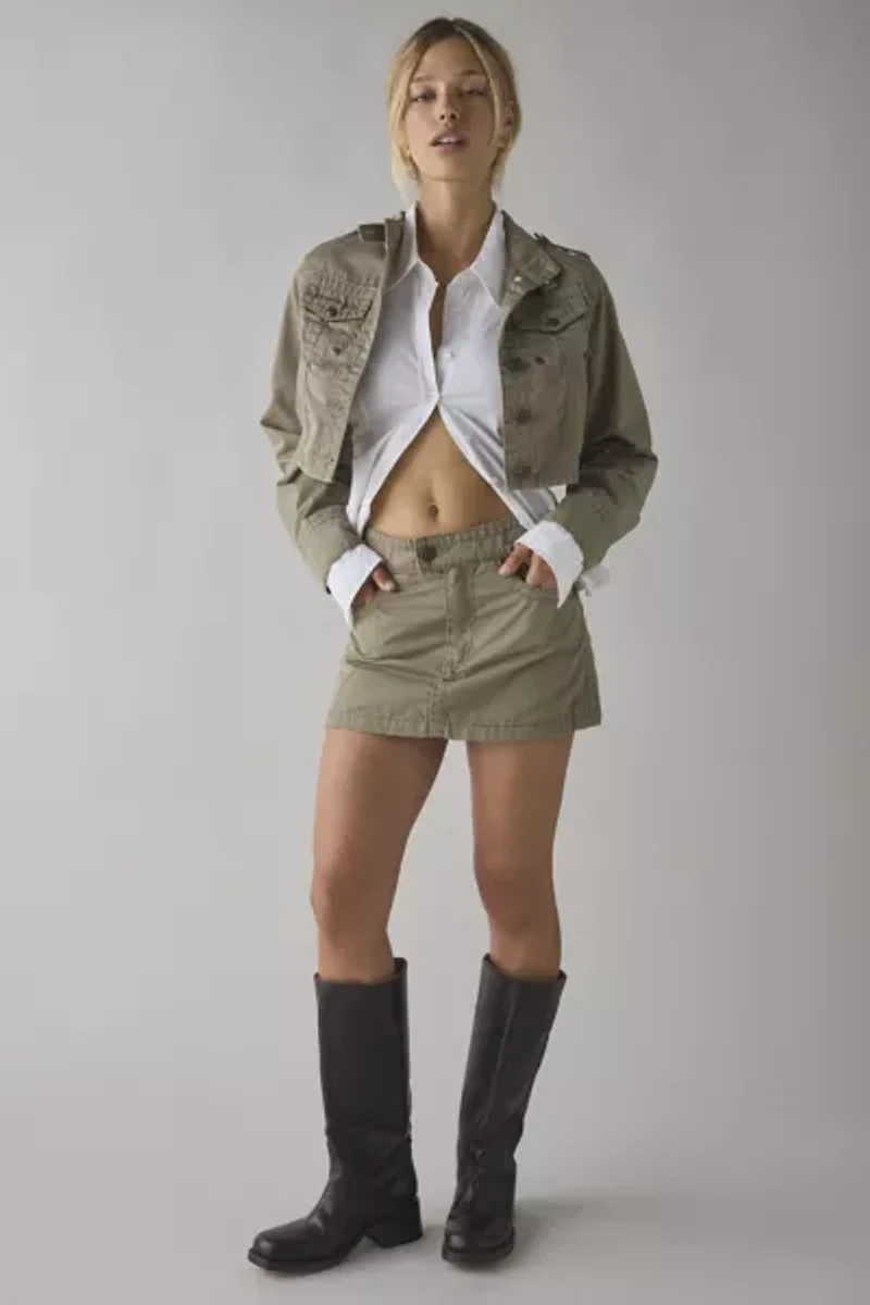 Abrand Gemma Cotton Twill Cropped Utility Jacket