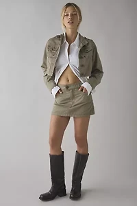 Abrand Gemma Cotton Twill Cropped Utility Jacket