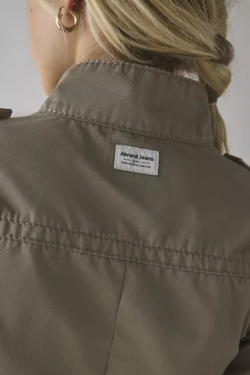 Abrand Gemma Cotton Twill Cropped Utility Jacket