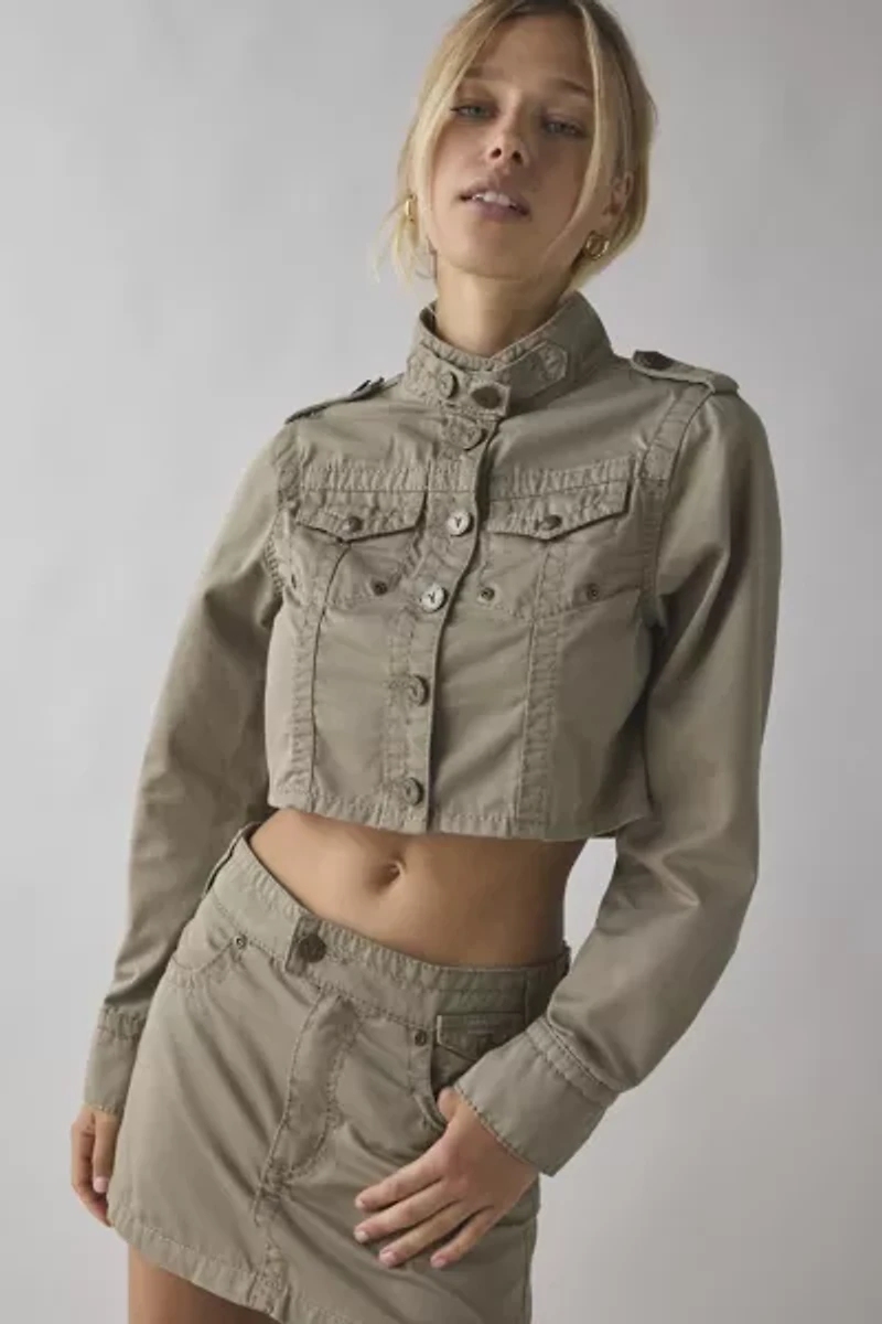 Abrand Gemma Cotton Twill Cropped Utility Jacket