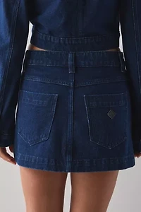 Abrand 95 Honey Pie Button Denim A-Line Mini Skirt
