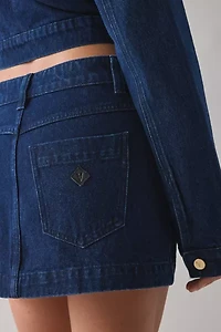 Abrand 95 Honey Pie Button Denim A-Line Mini Skirt