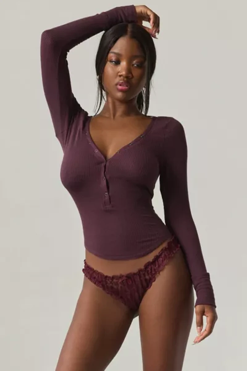 Out From Under Sweet Pea Ruffle Lace Thong