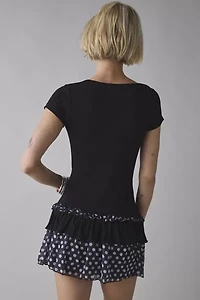 Motel Navya Ruffle Wrap Drop Waist Mini Dress