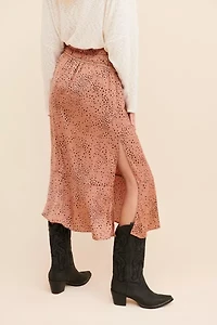 Saltwater Luxe Speckled Flounce Midi Skirt