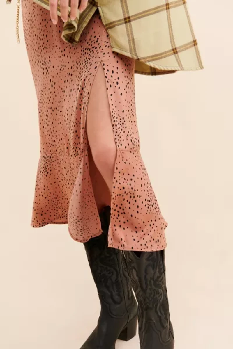 Saltwater Luxe Speckled Flounce Midi Skirt