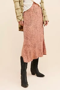 Saltwater Luxe Speckled Flounce Midi Skirt