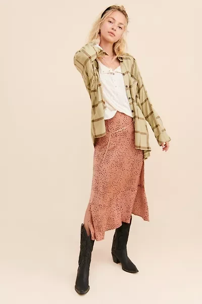Saltwater Luxe Speckled Flounce Midi Skirt