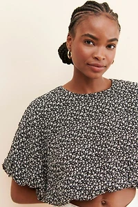 English Factory Crinkled Floral Top