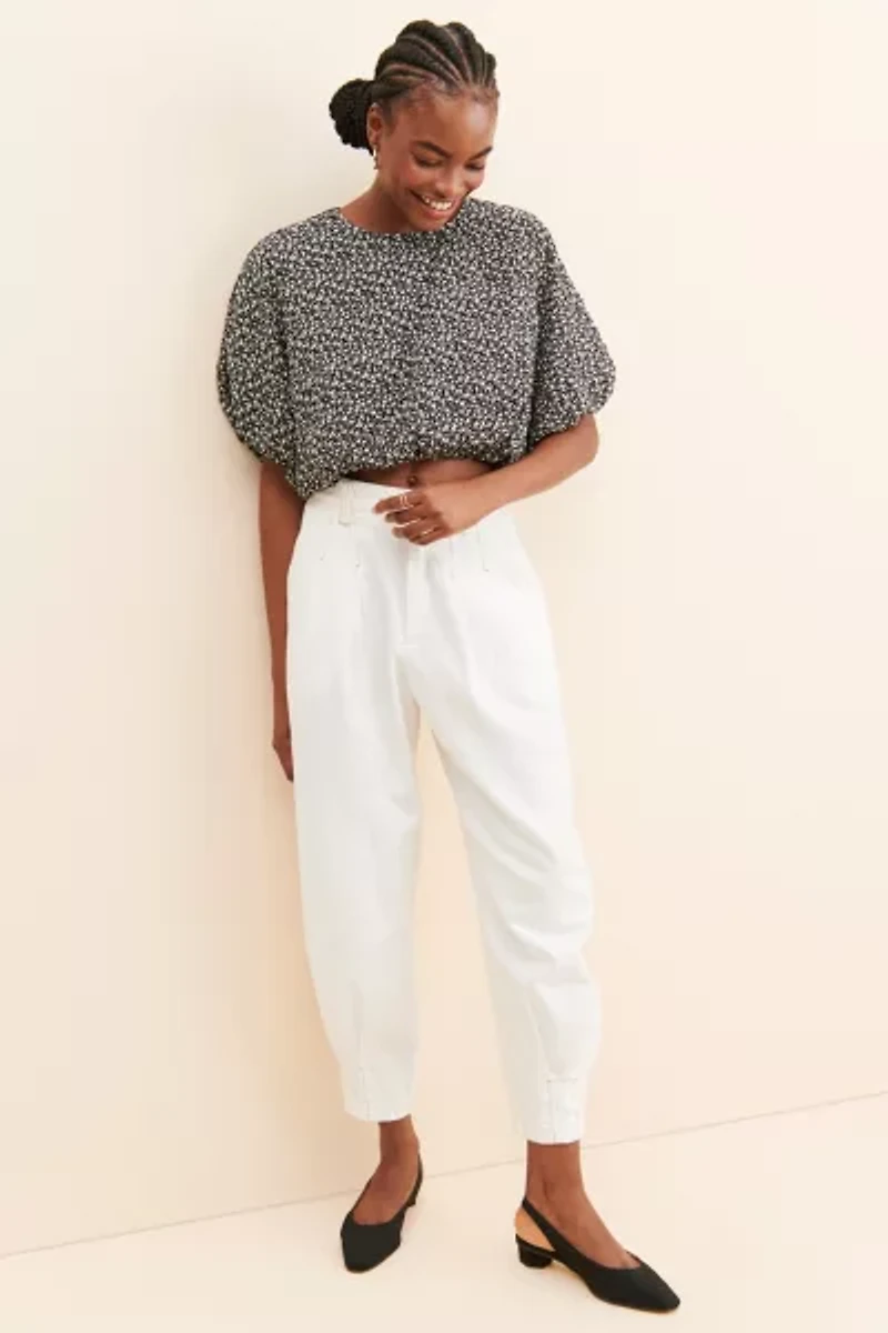 English Factory Crinkled Floral Top