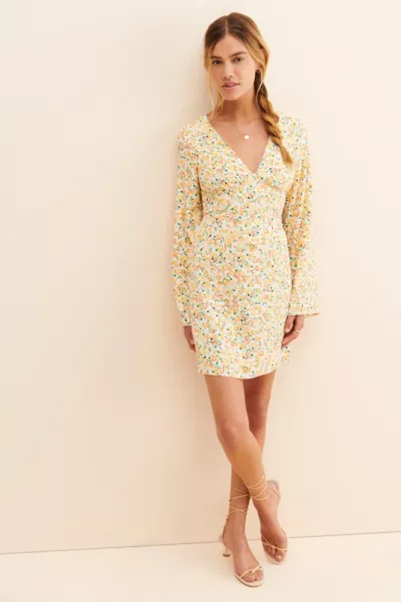 Glamorous Tie Back Floral Mini Dress