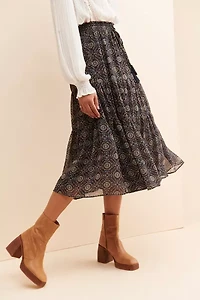 Dress Forum Boho Print Tiered Skirt