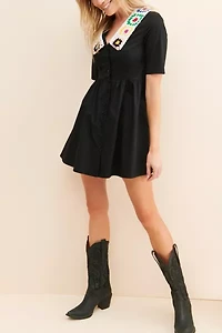 Glamorous Crochet Collar Mini Dress